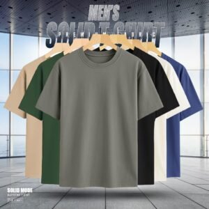 6 PCS PREMIUM SOLID DROP SHOULDER T-SHIRT FOR MEN'S(Surma,Green,Navy,Cream,Navy,khaki)