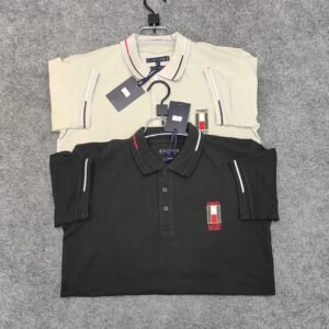 2 pcs Luxury polo t-shirt(Black,Ash)