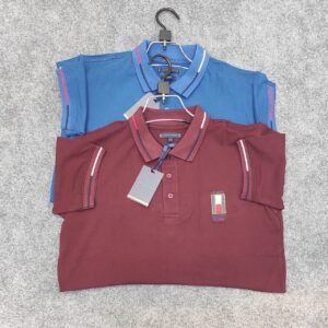 2 pcs Luxury polo t-shirt(Maroon,Blue)